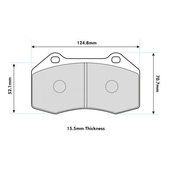 PBS ProTrack Brake Pads 124.8mm x 70.8mm 8541PT - Front