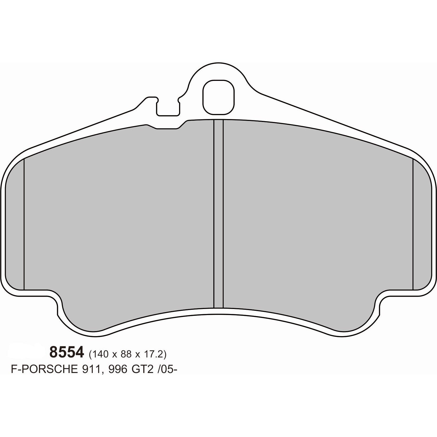 PBS ProRace Brake Pads 140mm x 88.5mm 8554PR - Front