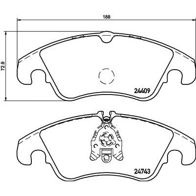 PBS ProRace Brake Pads 188.2mm x 73.5mm 8572PR - Front