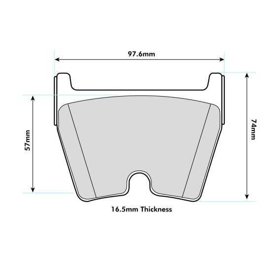 PBS ProTrack Brake Pads 95.4mm x 74.3mm 8580PT