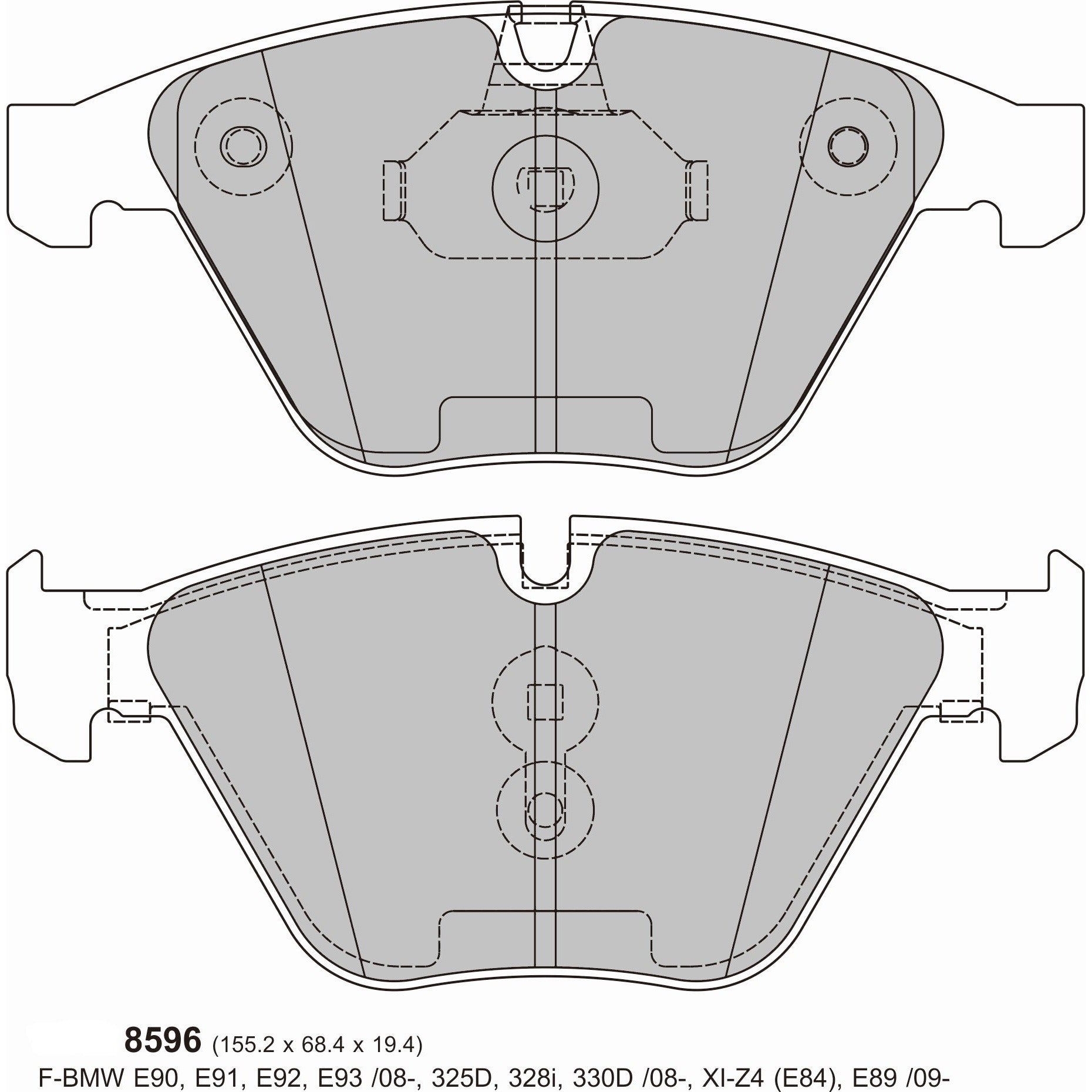 PBS ProRace Brake Pads 155.1mm x 68.3mm 8596PR - Front