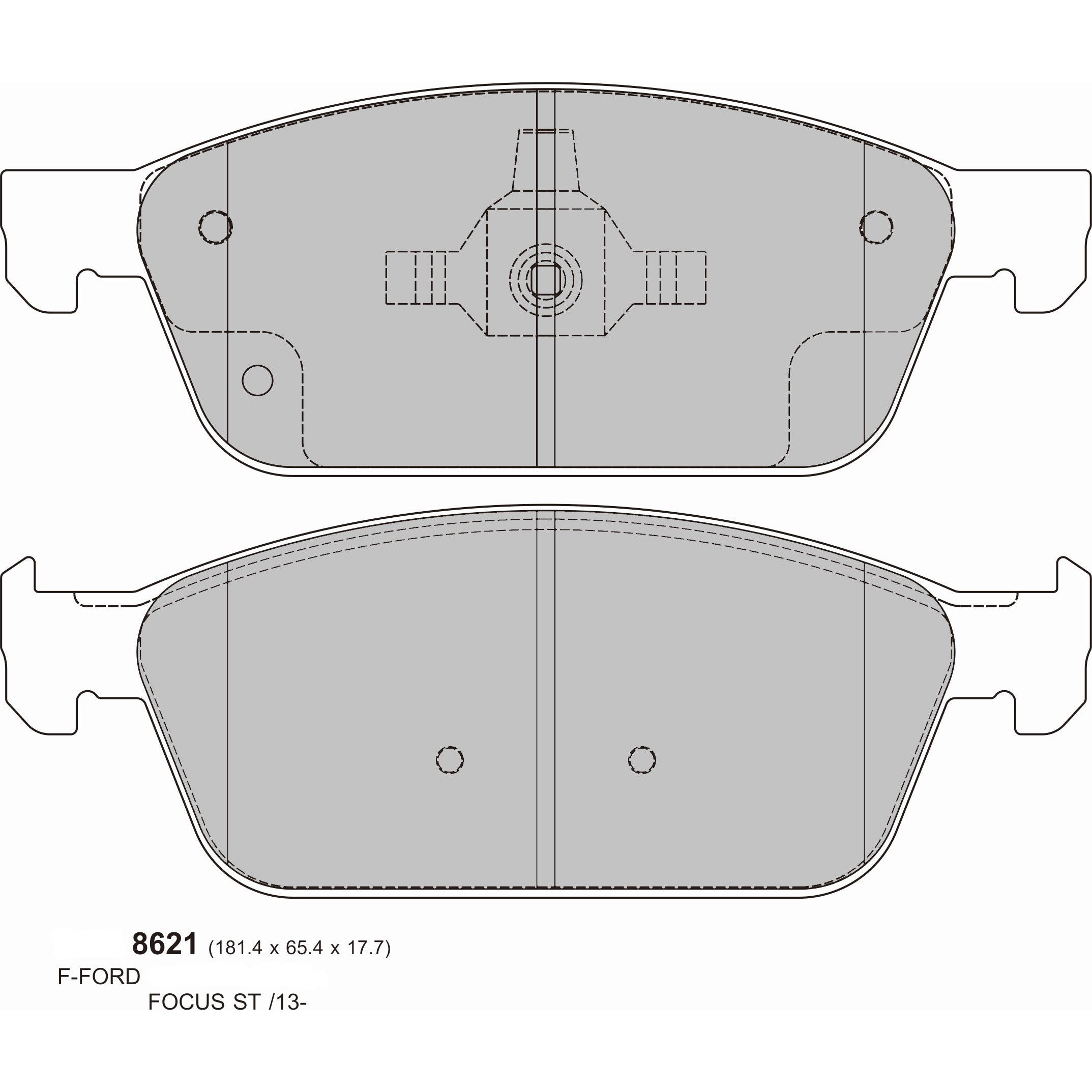 PBS ProRace Brake Pads 156.5mm x 72.9mm 8621PR - Front