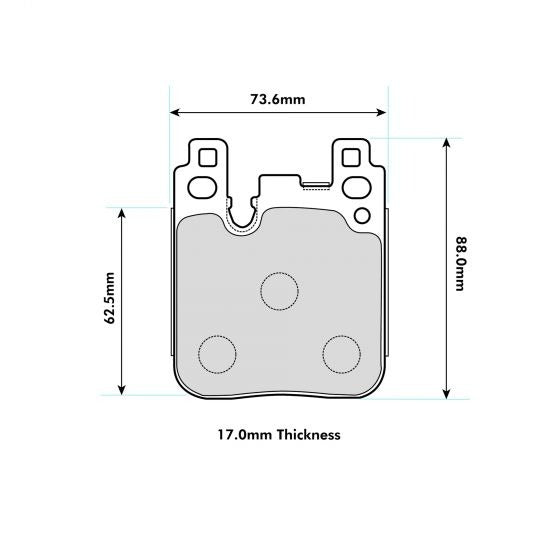 PBS ProTrack Brake Pads 73.8mm x 88mm 8686PT - Rear