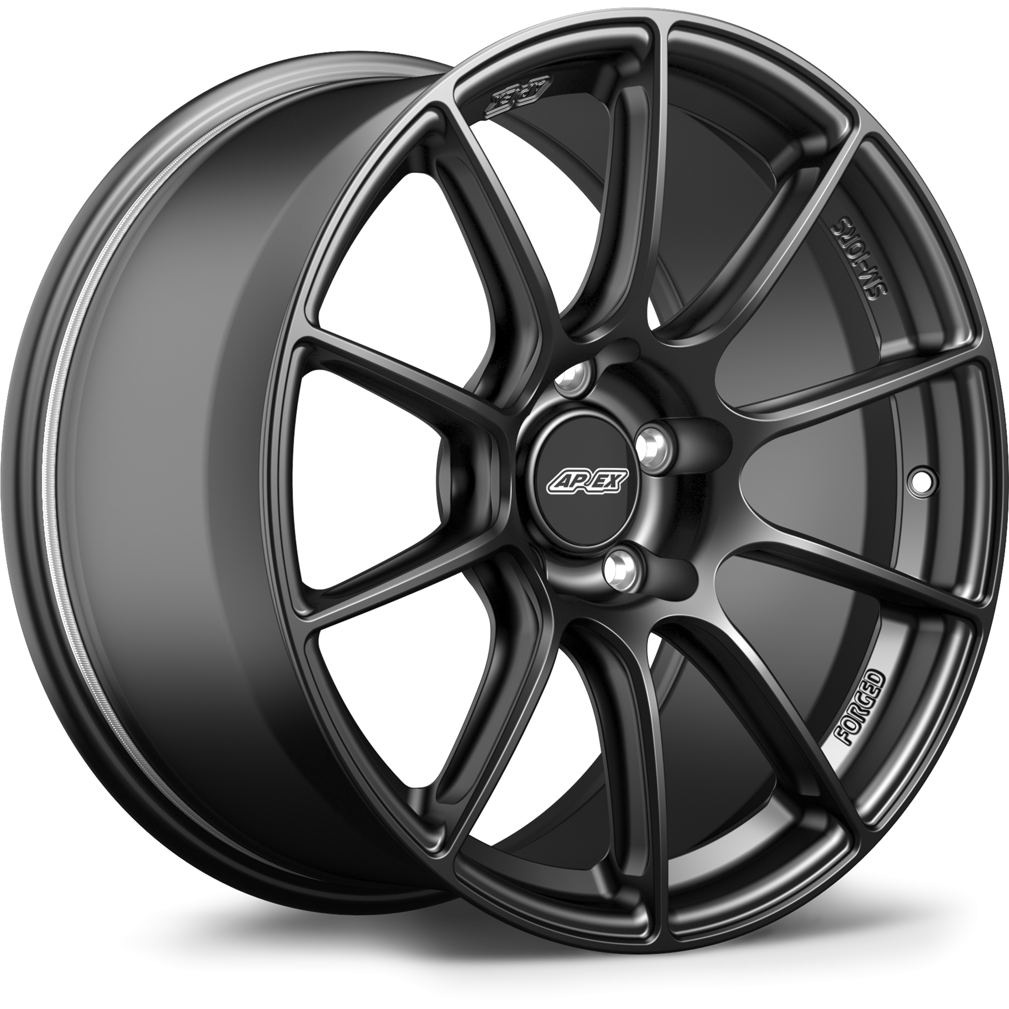 Apex SM-10RS Forged Alloy Wheel 18x11 ET52 5x114.3 Satin Black 70.5mm CB