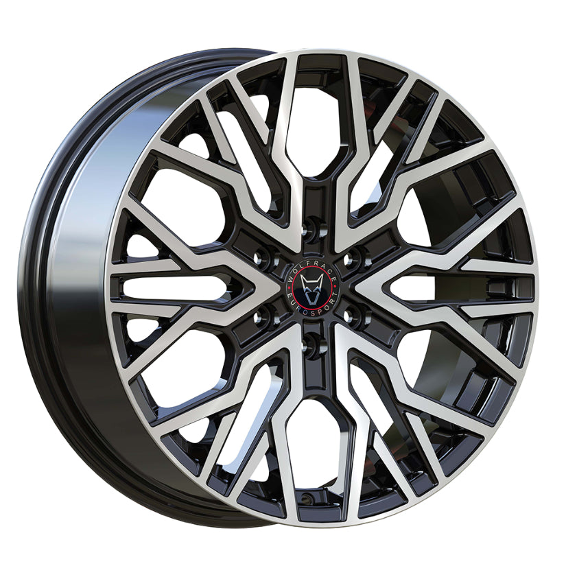 Wolfrace Eurosport Munich Super 6 Alloy Wheel 18x7.5 ET40 6x120 Gloss Black Polished Face 74.6mm CB