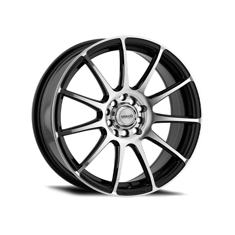 Maxxim Champ Alloy Wheel 14x6 ET38 4x100,114.3 Machined Face Gloss Black 73.1mm CB