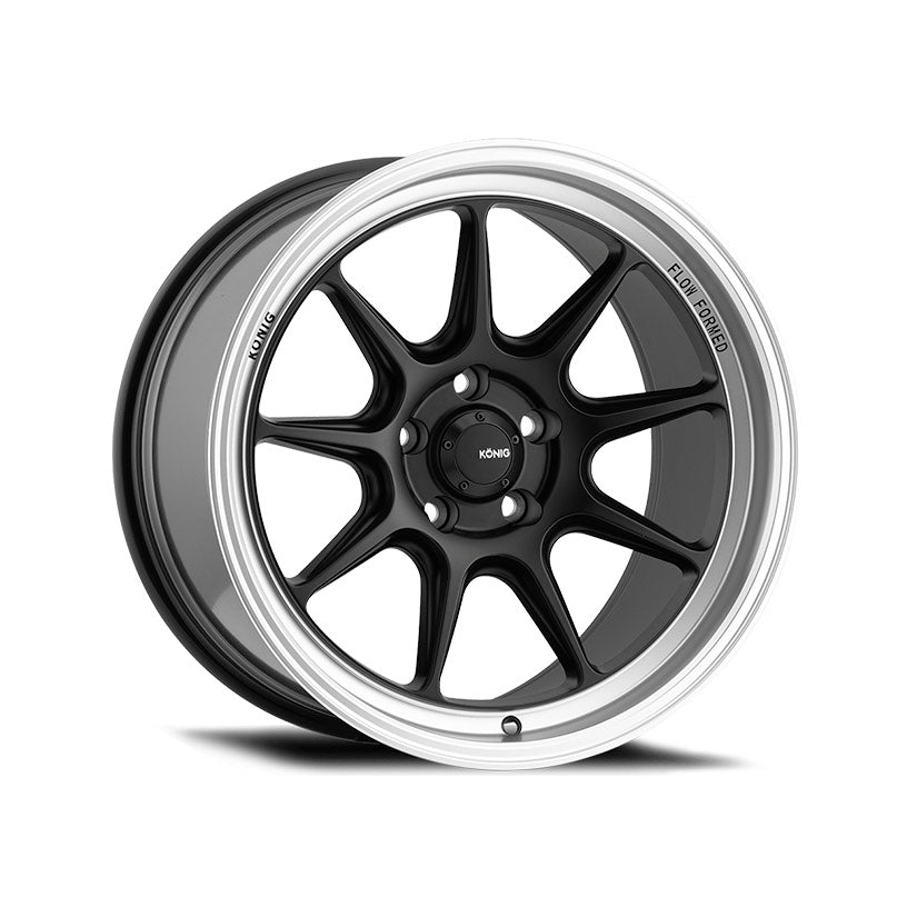 Konig Countergram Alloy Wheel 18x8.5 ET43 5x114.3 Matte Black Matte Machined Lip 73.1mm CB