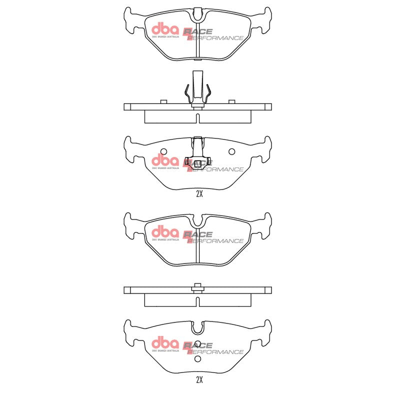DBA Race Performance Brake Pads 123.2mm x 40.7mm DB1415RP - Rear