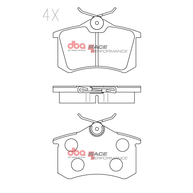 DBA Race Performance Brake Pads 87.2mm x 53.1mm DB1449RP - Rear
