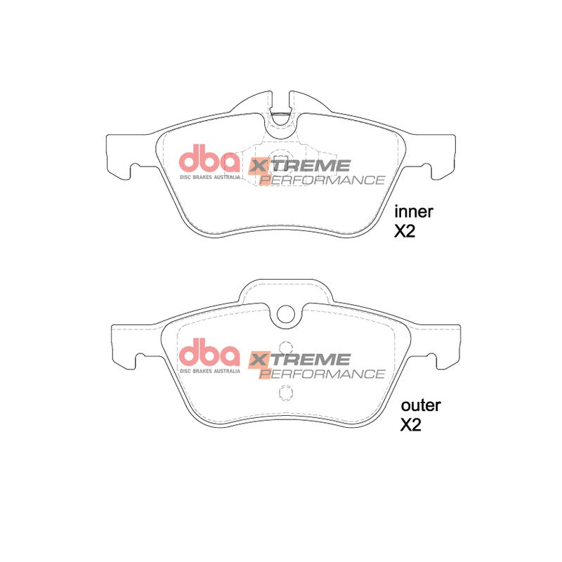 DBA Xtreme Performance Brake Pads 140.3; 140.3mm x 59.4; 59.7mm DB1500XP - Front