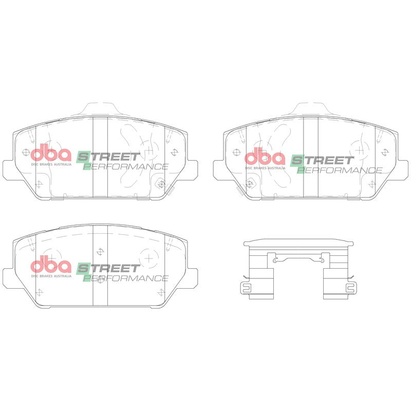 DBA Street Performance Brake Pads 140.6mm x 61.2mm DB15012SP - Front