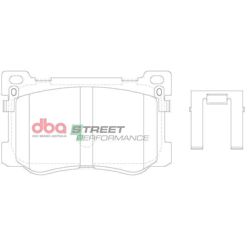 DBA Street Performance Brake Pads 126.6mm x 77.8mm DB15021SP - Front