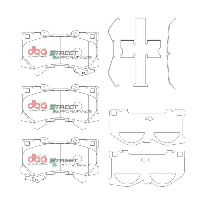 DBA Street Performance Brake Pads 143.7mm x 82.7mm DB15077SP - Front