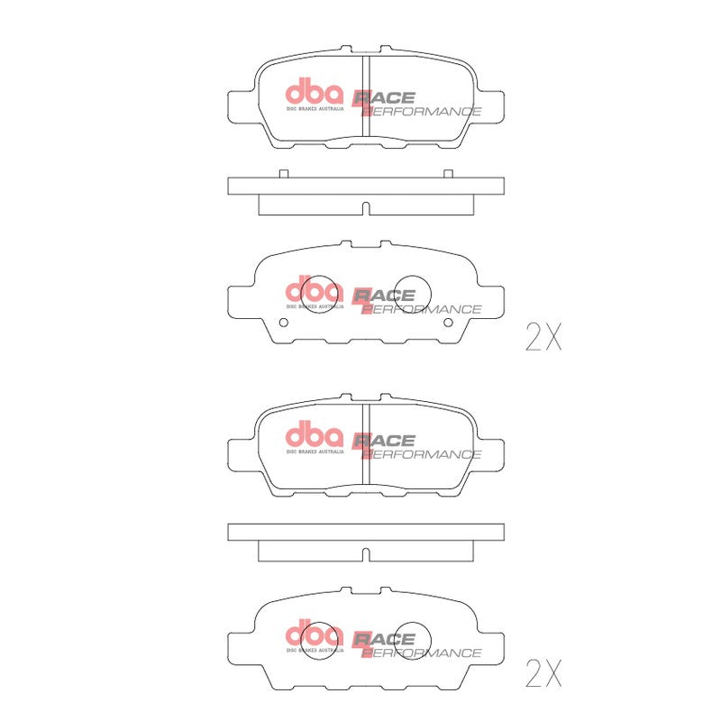 DBA Race Performance Brake Pads 105.5mm x 39.1mm DB1509RP - Rear