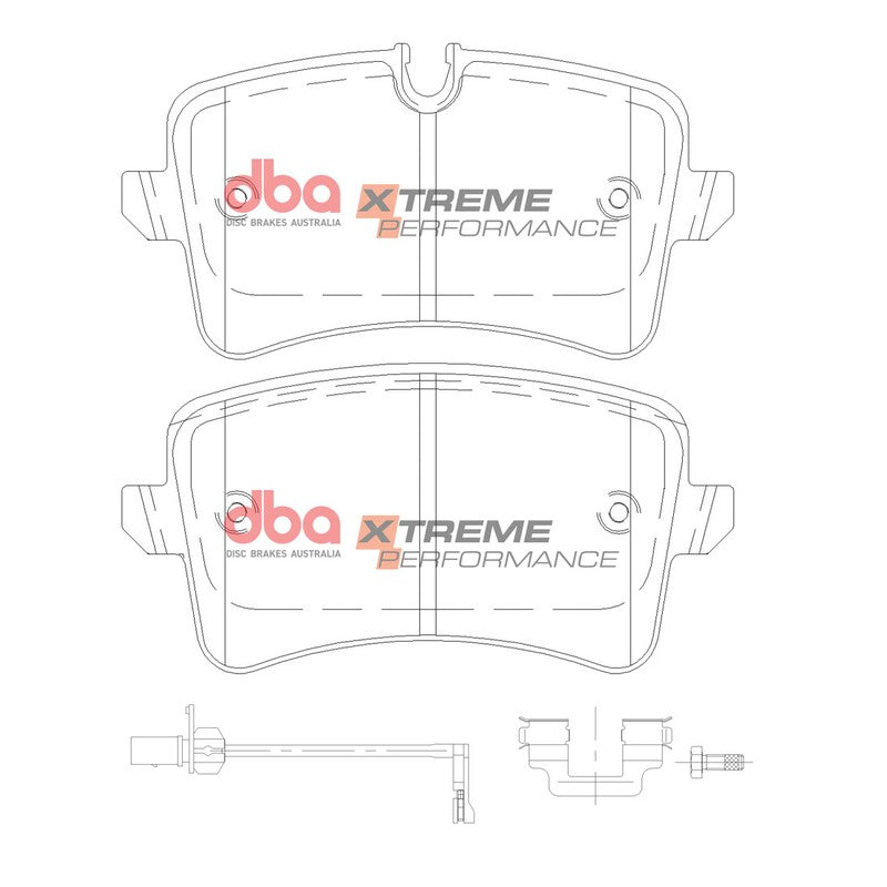 DBA Xtreme Performance Brake Pads 116.3mm x 60mm DB15101XP - Rear