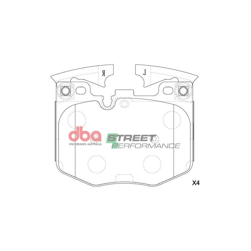 DBA Street Performance Brake Pads 125.6mm x 94.6mm DB15107SP - Front