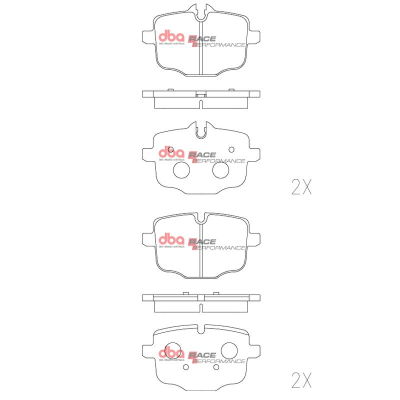 DBA Race Performance Brake Pads 116mm x 72.5+65.5mm DB15109RP - Rear