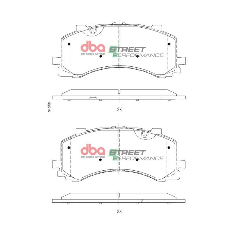 DBA Street Performance Brake Pads 214.1mm x 88.4mm DB15124SP - Front