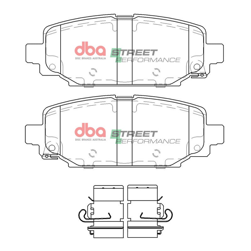 DBA Street Performance Brake Pads 132mm x 48.1mm DB15125SP - Rear