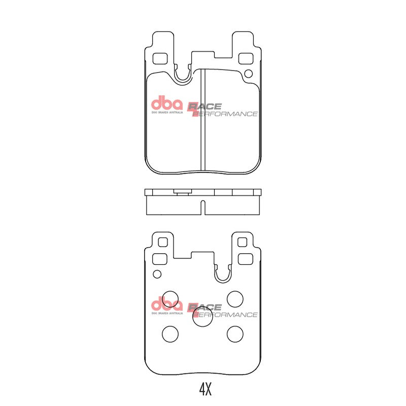 DBA Race Performance Brake Pads 71.8mm x 64mm DB15127RP - Rear