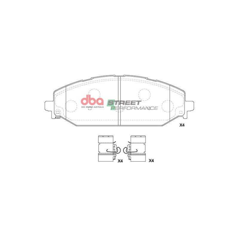 DBA Street Performance Brake Pads 201.9mm x 69.1mm DB15195SP - Front