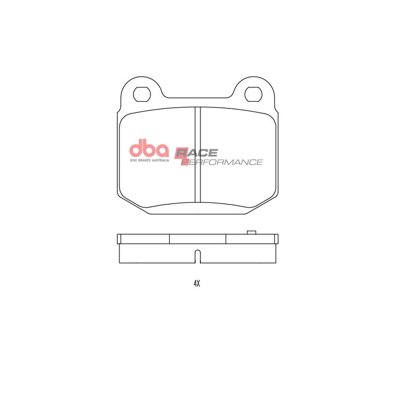 DBA Race Performance Brake Pads 76.5mm x 65.5mm DB1521RP - Rear
