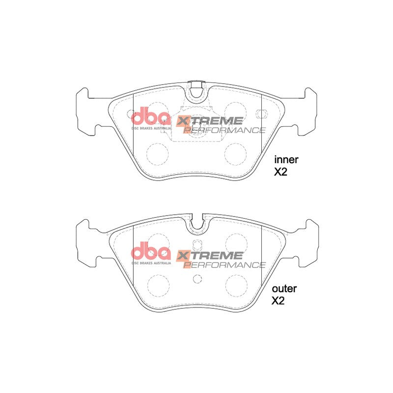 DBA Xtreme Performance Brake Pads 156.3; 155.1mm x 63; 63.7mm DB1522XP - Front
