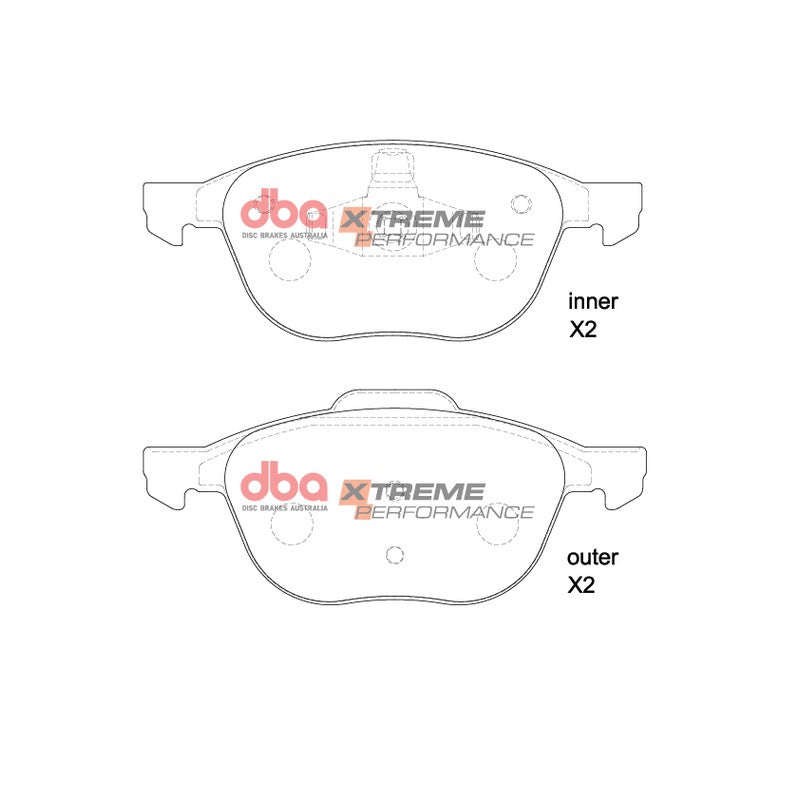 DBA Xtreme Performance Brake Pads 155.2; 156.5mm x 62.4; 67mm DB1679XP - Front