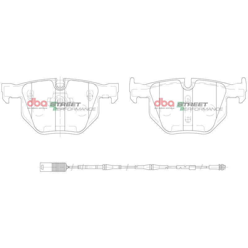 DBA Street Performance Brake Pads 121.9mm x 58mm DB1694SP - Rear