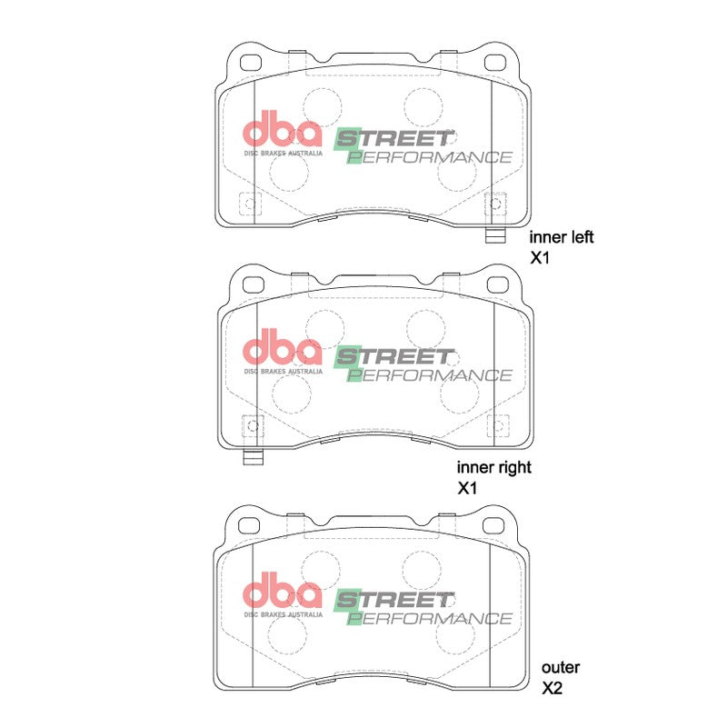 DBA Street Performance Brake Pads 131.8mm x 77.8mm DB1695SP - Front