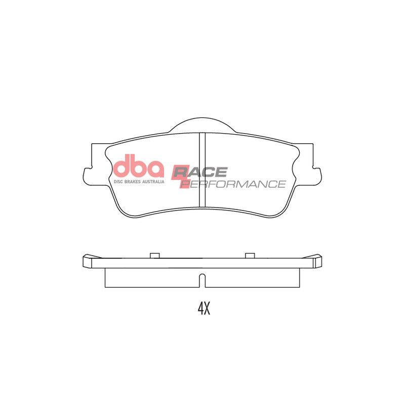 DBA Race Performance Brake Pads 121.3mm x 51mm DB1766RP - Rear