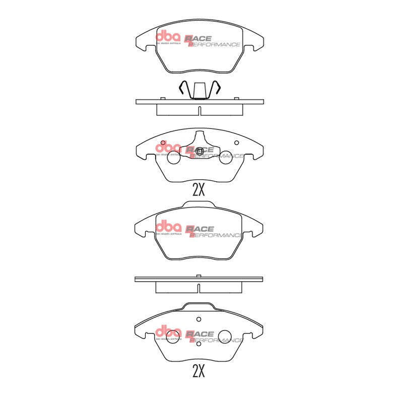DBA Race Performance Brake Pads 156.5+155.2mm x 71.7+66.1mm DB1849RP - Front