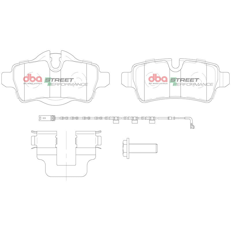 DBA Street Performance Brake Pads 95.4, 95.4mm x 48.3, 39.2mm DB2214SP - Rear
