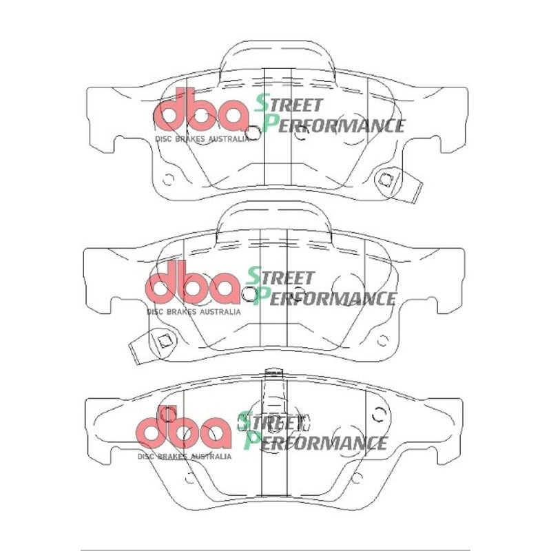 DBA Street Performance Brake Pads 140.2+141.5mm x 50.8+59.4mm DB2217SP - Rear