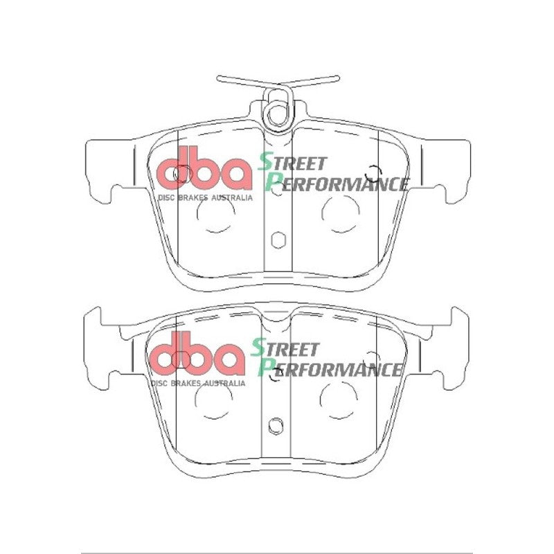 DBA Street Performance Brake Pads 123mm x 61.3+56.4mm DB2384SP - Rear