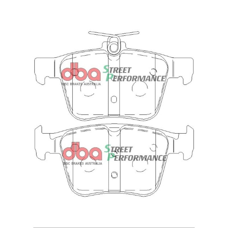 DBA Street Performance Brake Pads 123mm x 61.3+56.4mm DB2415SP - Rear