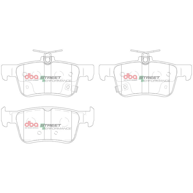 DBA Street Performance Brake Pads 122.4, 122.4mm x 53.5, 48.5mm DB2429SP - Rear