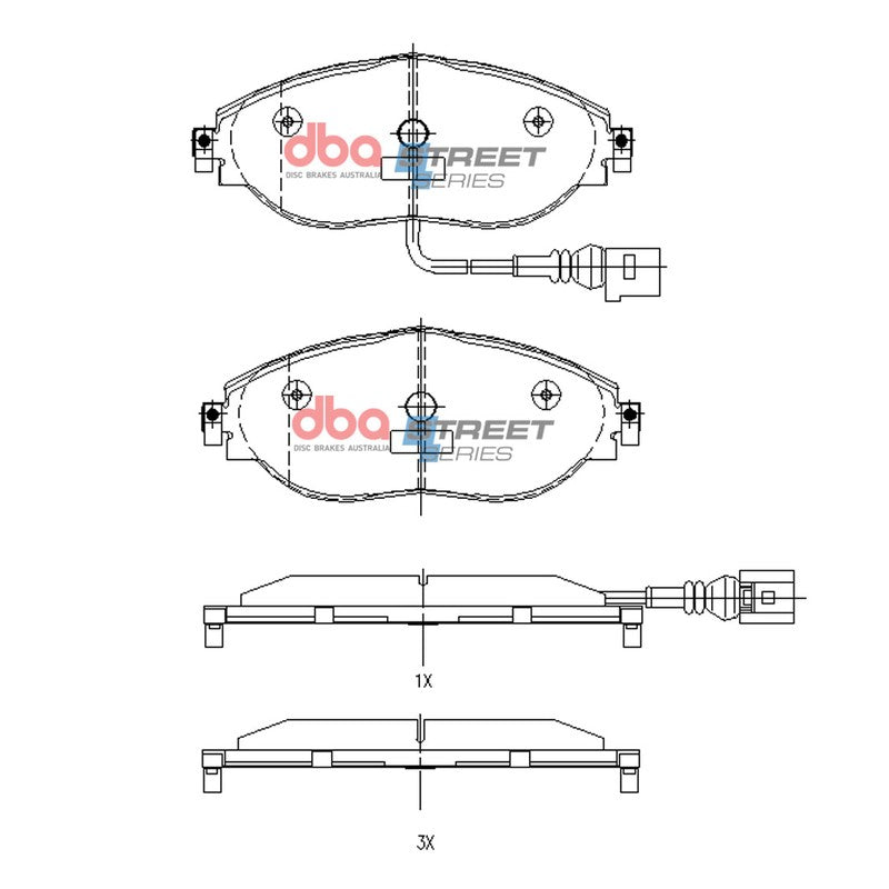 DBA Street Series Brake Pads 175.3mm x 69.7mm DB8849SS - Front