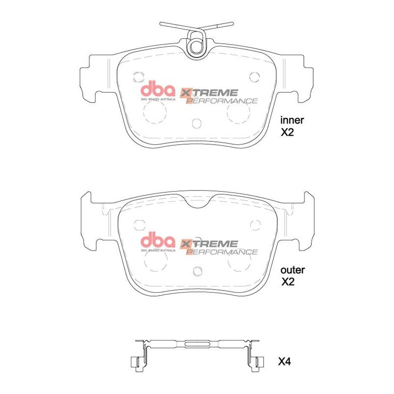 DBA Xtreme Performance Brake Pads 122.8mm x 57.7mm DB8850XP - Rear