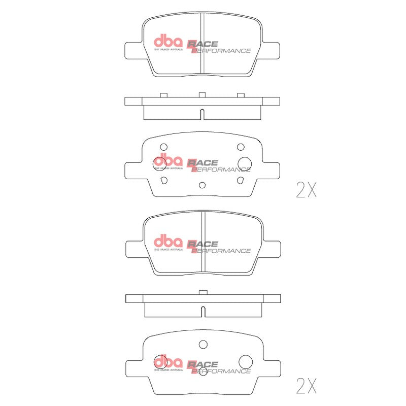 DBA Race Performance Brake Pads 114.6mm x 48.1mm DB9105RP - Rear