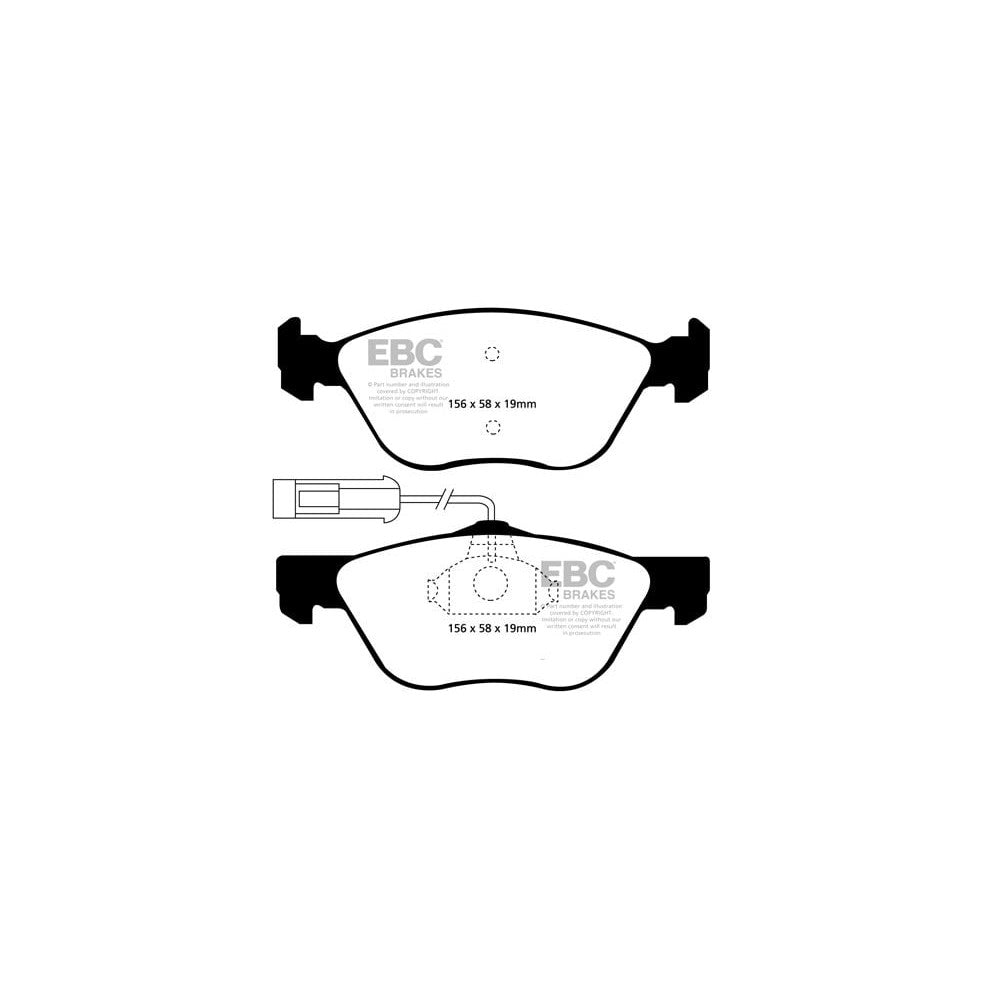 EBC Yellowstuff Brake Pads 156mm x 58mm DP41061R - Front