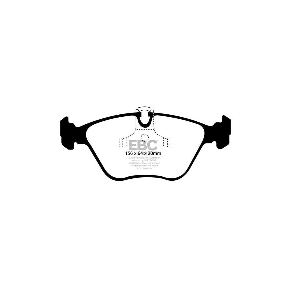 EBC Greenstuff 2000 Brake Pads 156mm x 64mm DP21089 - Front