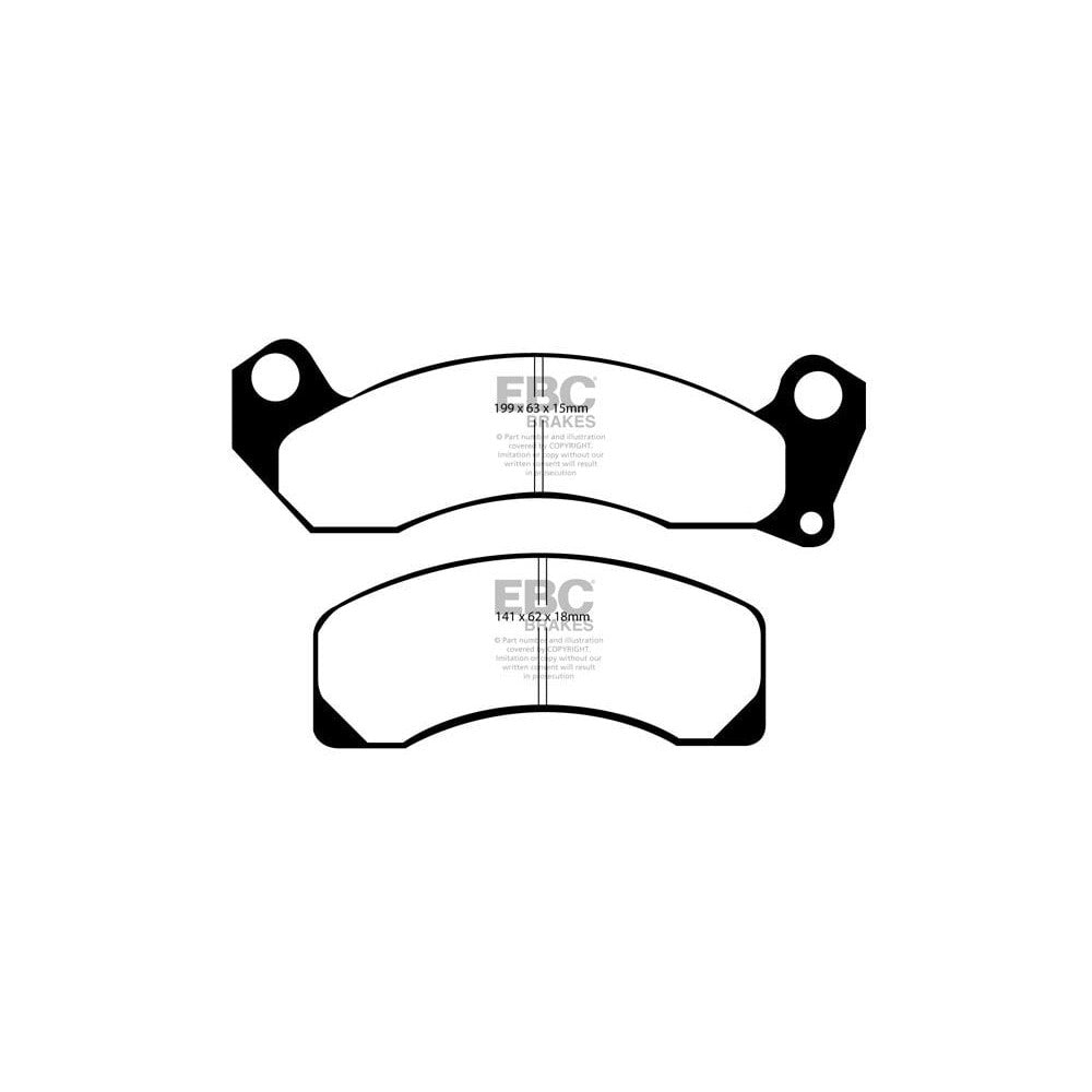 EBC Yellowstuff Brake Pads 199mm x 63mm DP41166R - Front