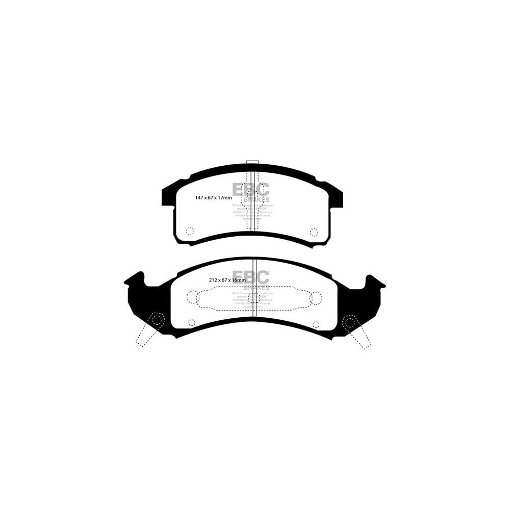 EBC Yellowstuff Brake Pads 212mm x 67mm DP41271R - Front