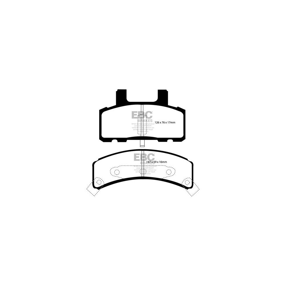 EBC Ultimax Brake Pads 147mm x 59mm DP1273 - Front
