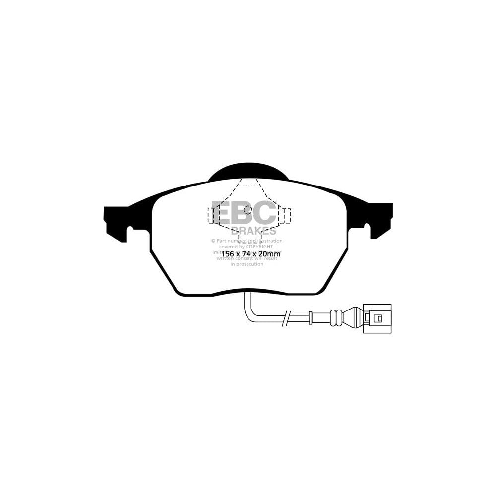 EBC Redstuff Brake Pads 156mm x 74mm DP31330C - Front