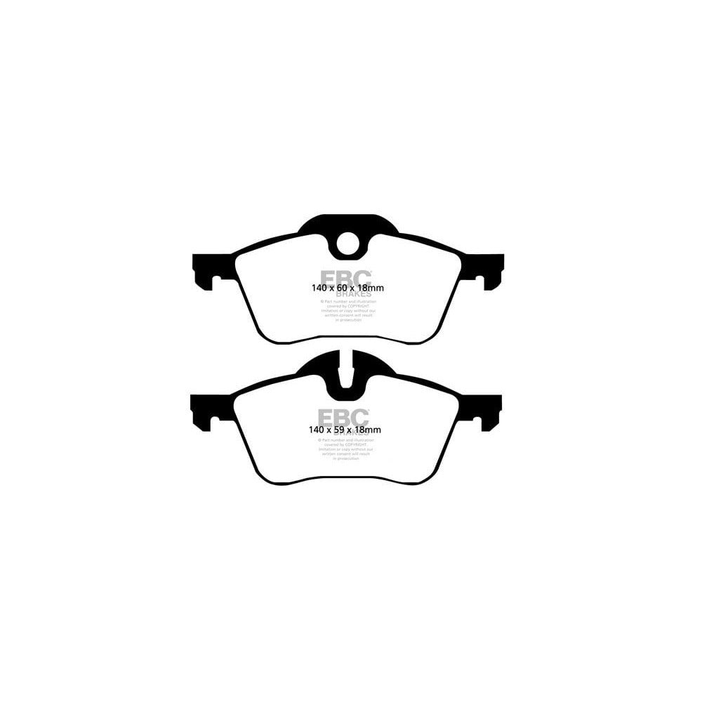 EBC Greenstuff 2000 Brake Pads 140mm x 59mm DP21388 - Front