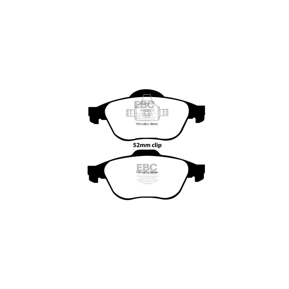EBC Yellowstuff Brake Pads 156mm x 67mm DP41394R - Front