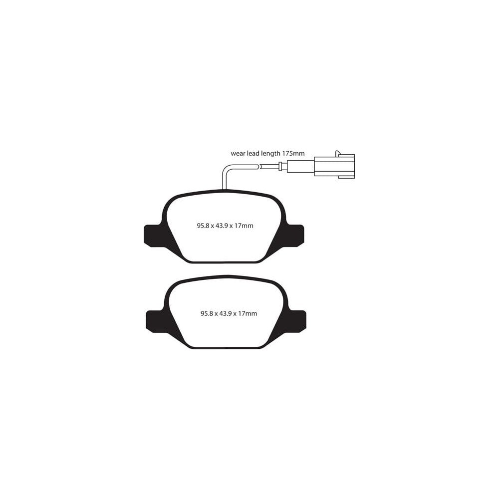 EBC Greenstuff 2000 Brake Pads 95.8mm x 43.9mm DP21430/2 - Rear