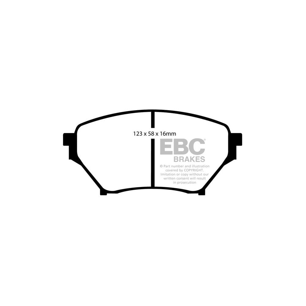 EBC Greenstuff 2000 Brake Pads 123mm x 58mm DP21452 - Front